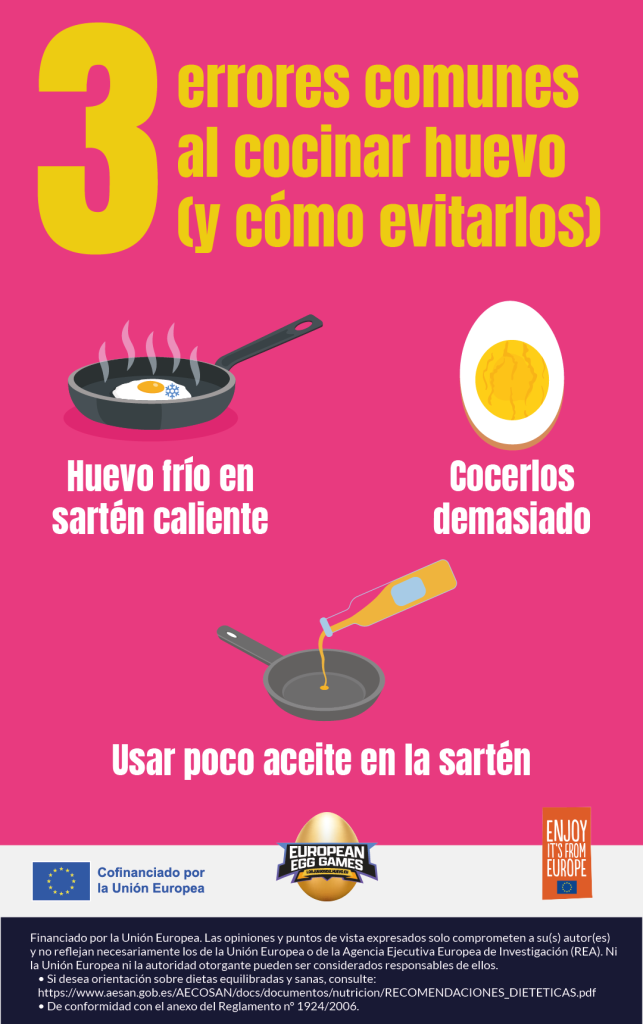 errores al cocinar huevos